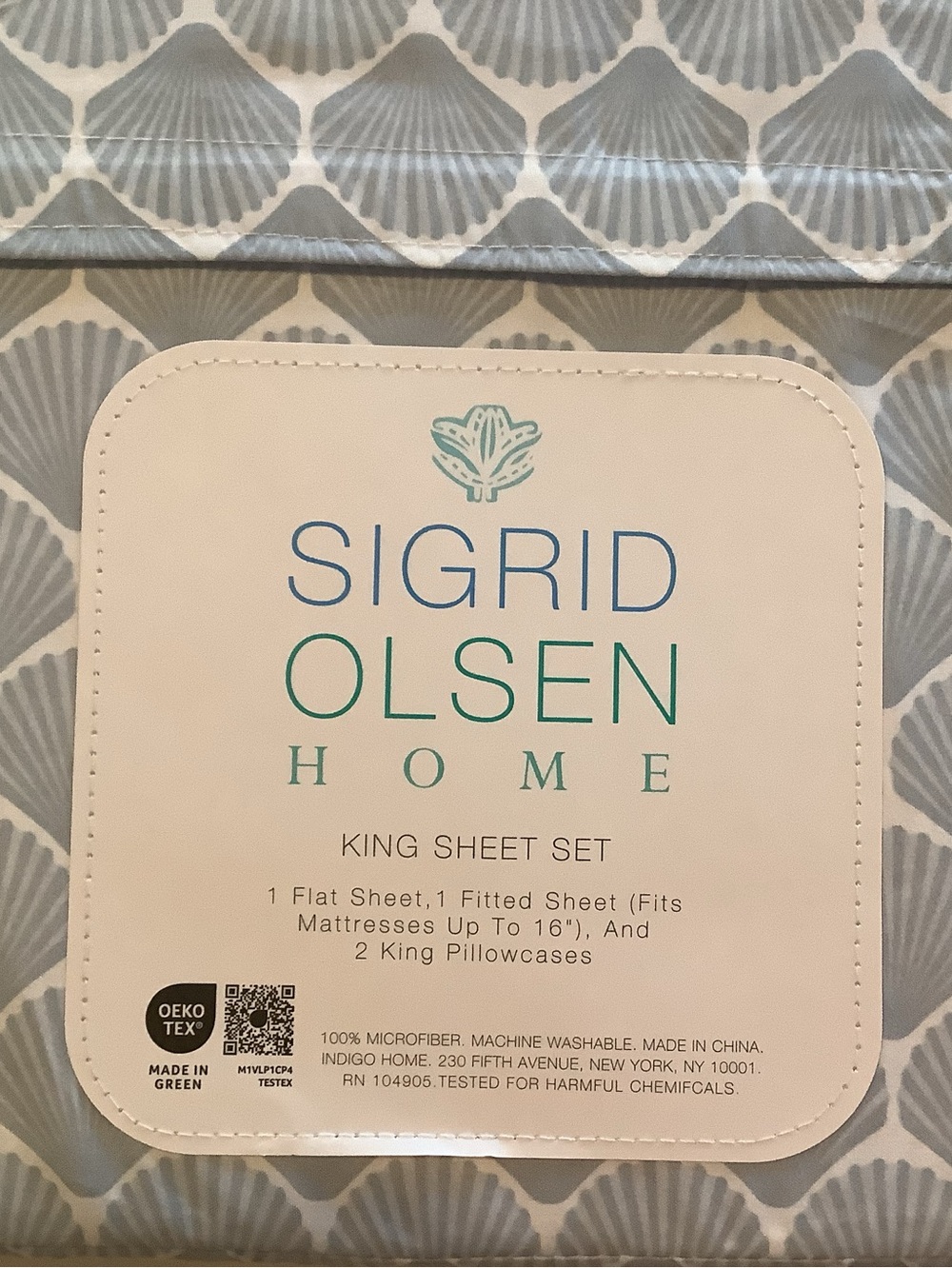 Sigrid Olsen Scallop Shell Seashell King Sheet Set New - Picture 4 of 4
